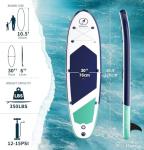 Bifanuo Inflatable Stand Up Paddle Board with SUP Accessories & Backpack. Non-Slip Deck,Wide Stance,Bottom Fin,Double Action Pump and Repair Kit.Youth & Adult Standing Boat