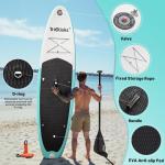 Triclicks 10' Inflatable Paddle Board Stable 30" Wide Design | Non-Slip EVA Deck | Lightweight Yoga SUP Board for Adult Teens | Stand Oar Board with Backpack Pump Paddle Belt Repair Kit