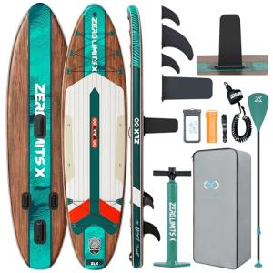 ZLX Inflatable Stand Up Paddle Board, 10'6" SUP Non-Slip Stable Deck Pad, Unique Center Fin, Premium Accessories, Paddleboard for Adults, Beginners, All Skill Levels