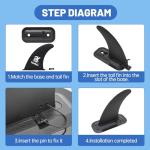 Set of 3 Paddleboard Fin Replacement,Inflatable Paddle Board Accessories,Stand Up Paddleboard Tail Rudder for Water Sports,Surfboard,Longboard (Black)