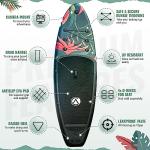 Crew Axel Inflatable Paddle Board 10’33’6” Extra Wide & Lightweight (18lb) Paddle Board – Premium SUP Set Includes 2 Bags, Floating Paddle, Camera Mount, 3 Fins, Dual Pump Kit (Floral 911)