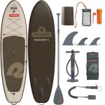 Retrospec Weekender XL Inflatable Paddle Board - Lake Essentials SUP with 400lb Capacity - Wide 11' x 35" x 8" All-Around Board for Fishing & Touring - Complete Kit with Paddle, Pump & Backpack