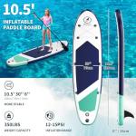 Bifanuo Inflatable Stand Up Paddle Board with SUP Accessories & Backpack. Non-Slip Deck,Wide Stance,Bottom Fin,Double Action Pump and Repair Kit.Youth & Adult Standing Boat