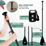 Crew Axel Inflatable Paddle Board 10’33’6” Extra Wide & Lightweight (18lb) Paddle Board – Premium SUP Set Includes 2 Bags, Floating Paddle, Camera Mount, 3 Fins, Dual Pump Kit (Floral 911)