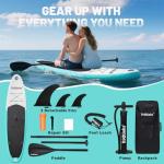 Triclicks 10' Inflatable Paddle Board Stable 30" Wide Design | Non-Slip EVA Deck | Lightweight Yoga SUP Board for Adult Teens | Stand Oar Board with Backpack Pump Paddle Belt Repair Kit