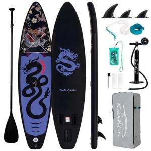 FunWater 11'×32"×6" Inflatable Stand Up Paddle Board with Premium SUP Paddleboard Accessories, Wide Stable Anti-Slip EVA Deck,Paddle Boards for Adults & Youth of All Skill Levels