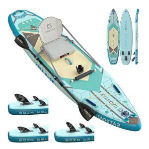 iTAOSTAR C03A 35" Super Wide Paddle Board, More Fun Inflatable Paddle Board with 5 Fins, 12 Foot Stand Up Paddle Board with Premium SUP Accessories for Adults of All Skill Levels