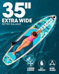 CETANA 11'6×35" Extra Wide Stand Up Paddle Board for Adults & Youth, 400lb Capacity Inflatable Paddle Board, Sup for 2+1 Person with Removable US Fin, 100L Backpack, Floating Paddle, Safety Leash
