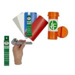 JLF Repair Kit with HH-66 Vinyl Cement Glue for Inflatable Stand Up Paddle Boards (SUP) Includes 3" x 6" Red, White, Blue, Clear, Grey PVC, 5 Patches and 6 Prong Valve Wrench