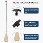 LINGVUM SUP Paddleboard Paddle with Carbon Fiber Shaft and Enhanced PP Blade, Adjustable Stand Up Paddle Board Paddle, 66-82" (170-210 cm), Bamboo Pattern