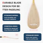 LINGVUM SUP Paddleboard Paddle with Carbon Fiber Shaft and Enhanced PP Blade, Adjustable Stand Up Paddle Board Paddle, 66-82" (170-210 cm), Bamboo Pattern