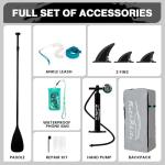 FEATH-R-LITE Inflatable Stand Up Paddle Board 10'6''x33''x6'' Ultra-Light (18.9lbs) SUP with Paddleboard Accessories,Fins,Adjustable Paddle, Pump,Backpack, Leash, Waterproof Phone Bag