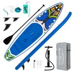 FEATH-R-LITE Inflatable Paddle Board Stand Up Paddleboards for Adults SUP with Premium Accessories Pump, Adjustable Paddle, Leash, Three Fins, Backpack (Blue Monkey)
