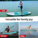 Abahub Inflatable SUP, Wide 10'6" x 31" x 6" iSUP, Standup Paddleboard with Adjustable Carbon Fiber Paddle, Kayak Seat, for Yoga, Paddle Board, Kayaking, Surf, Canoe, Fishing(Teal 31'')