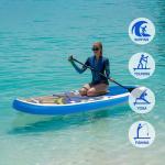FEATH-R-LITE Inflatable Paddle Board Stand Up Paddleboards for Adults SUP with Premium Accessories Pump, Adjustable Paddle, Leash, Three Fins, Backpack (Blue Monkey)