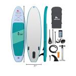 Abahub Inflatable SUP, Wide 10'6" x 31" x 6" iSUP, Standup Paddleboard with Adjustable Carbon Fiber Paddle, Kayak Seat, for Yoga, Paddle Board, Kayaking, Surf, Canoe, Fishing(Teal 31'')