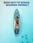 Inflatable Stand-Up Paddleboard - 11-Foot Paddle Board, 33-Inch Width Paddleboard, SUP Board, 10.6-Foot Paddle Board, PVC Blue Green White Wood Grain EVA