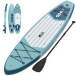Inflatable Stand-Up Paddleboard - 11-Foot Paddle Board, 33-Inch Width Paddleboard, SUP Board, 10.6-Foot Paddle Board, PVC Blue Green White Wood Grain EVA