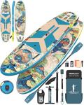 H2OSUP Inflatable Stand Up Paddle Boards - Extra Wide Paddleboard for Beginner, Super Stable Standup SUP Board with Premium Accessories,15 D-Rings,5 Handles,Camera Mount,Youth/Adults