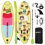 Quashley Kids Stand Up Paddle Board, Inflatable Paddleboards with Sup Board Accessories, Durable, Stable Design, Wide Non-Slip Deck, Hand Pump, Adjustable Aluminum Paddle,Surfboard Youth & Kids