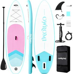 OWROMI Inflatable Stand Up Paddle Boards with Premium SUP Paddle Board Accessories, Wide Stable Design, Anti-Slip EVA Deck for Youth & Adult