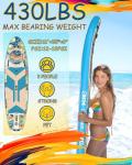 H2OSUP Inflatable Stand Up Paddle Boards - Extra Wide Paddleboard for Beginner, Super Stable Standup SUP Board with Premium Accessories,15 D-Rings,5 Handles,Camera Mount,Youth/Adults