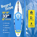 Tuxedo Sailor 10'6"×33"×6" Inflatable Stand Up Paddle Board with Premium SUP Accessories,Adults & Youth for All Skill Levels, Included with Board, Paddle, Pump, Fins, Backpack