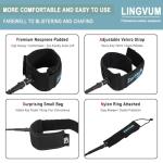LINGVUM Surfboard Leash Premium Straight Surf Leash SUP Leg Rope 6/7/8/9 feet for Any Surfboards, Longboard, Paddleboard and Shortboard(Black,6FT)