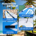 Tuxedo Sailor 10'6"×33"×6" Inflatable Stand Up Paddle Board with Premium SUP Accessories,Adults & Youth for All Skill Levels, Included with Board, Paddle, Pump, Fins, Backpack