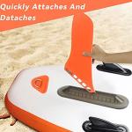 9'' SUP Single Center Fin, No Tool Fin Screw, Fiberglass Reinforeced 9 inch SUP Replacement Fins for Surfboard, Stand-up Paddle Board, Longboard, Orange