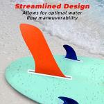 9'' SUP Single Center Fin, No Tool Fin Screw, Fiberglass Reinforeced 9 inch SUP Replacement Fins for Surfboard, Stand-up Paddle Board, Longboard, Orange