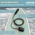 LINGVUM Surfboard Leash Premium Straight Surf Leash SUP Leg Rope 6/7/8/9 feet for Any Surfboards, Longboard, Paddleboard and Shortboard(Black,6FT)