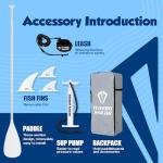 Tuxedo Sailor 10'6"×33"×6" Inflatable Stand Up Paddle Board with Premium SUP Accessories,Adults & Youth for All Skill Levels, Included with Board, Paddle, Pump, Fins, Backpack