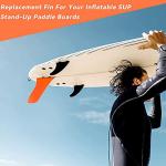 9'' SUP Single Center Fin, No Tool Fin Screw, Fiberglass Reinforeced 9 inch SUP Replacement Fins for Surfboard, Stand-up Paddle Board, Longboard, Orange
