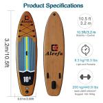 10'6''ft Inflatable Surfboard Wood Grain SUP Paddle Board Double Thick Brushed PVC Paddle Racing