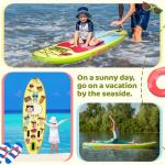 Quashley Kids Stand Up Paddle Board, Inflatable Paddleboards with Sup Board Accessories, Durable, Stable Design, Wide Non-Slip Deck, Hand Pump, Adjustable Aluminum Paddle,Surfboard Youth & Kids
