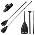 LBW Stand Up Paddle Board Paddle - 3 Pieces Adjustable Aluminium Alloy Floating SUP Paddle with Storage Bag, Portable Durable Oars
