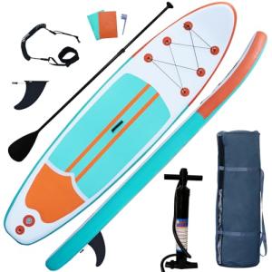 XHYCPY Inflatable Stand Up Paddle Board with SUP Accessories, Anti-Slip EVA Deck, 10’4’’ Inflatable Paddle Boards for Adults and Youth of All Skill Levels