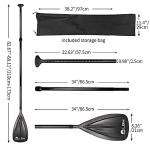 LBW Stand Up Paddle Board Paddle - 3 Pieces Adjustable Aluminium Alloy Floating SUP Paddle with Storage Bag, Portable Durable Oars