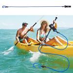 MOPHOEXII Paddle Leash Safety Rod Bungee Rod Holder Gripping Gear,Kayak Paddle Tether Lightweight Coiled Kayak Paddle Leash for SUP Kayaking Canoing Fishing Boating