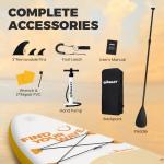 Quashley Inflatable Stand Up Paddle Board - All-Round SUP for Yoga,Fishing,Touring | Portable,Stable,Lightweight with Non-Slip Deck & Paddle for Beginners & Family Fun Yellow