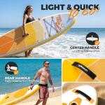 Quashley Inflatable Stand Up Paddle Board - All-Round SUP for Yoga,Fishing,Touring | Portable,Stable,Lightweight with Non-Slip Deck & Paddle for Beginners & Family Fun Yellow