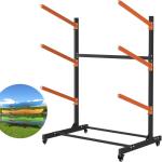 3 Levels Kayak Storage Rack, Heavy Duty Freestanding Sup Storage Stand, Storage Rack for Kayaks, SUPs, Canoe and Paddleboard for Indoor, Outdoor, Garage, Shed, Dock…(Wood)