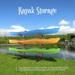 3 Levels Kayak Storage Rack, Heavy Duty Freestanding Sup Storage Stand, Storage Rack for Kayaks, SUPs, Canoe and Paddleboard for Indoor, Outdoor, Garage, Shed, Dock…(Wood)