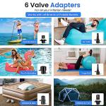 SereneLife Electric Air Pump Compressor – Portable Inflator for SUPs (Stand Up Paddle-Boards) & Pool Inflatables, Digital LCD Display, Adjustable Air Pressure Settings, Car Power Outlet Connection