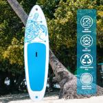 FEATH-R-LITE Inflatable Paddle Board Stand Up Paddleboards for Adults SUP with Premium Accessories Pump, Adjustable Paddle, Leash, Three Fins, Backpack (Light Blue)