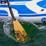 NIXY Full Carbon Fiber SUP Paddle – Adjustable 3 Piece Pro Paddle with ABS Blade Edge for Stand Up Paddle Board – Durable, Lightweight Floating Paddle (Bamboo, Large - 94 sq in. Blade)