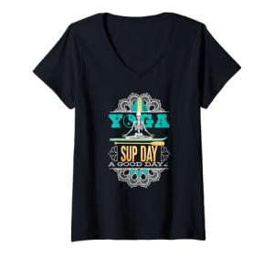 Womens SUP Surf Stand Up Paddle Board Yoga Supboard SUP V-Neck T-Shirt