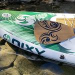 NIXY Full Carbon Fiber SUP Paddle – Adjustable 3 Piece Pro Paddle with ABS Blade Edge for Stand Up Paddle Board – Durable, Lightweight Floating Paddle (Bamboo, Large - 94 sq in. Blade)