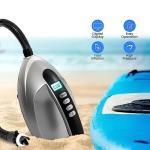 SereneLife Electric Air Pump Compressor – Portable Inflator for SUPs (Stand Up Paddle-Boards) & Pool Inflatables, Digital LCD Display, Adjustable Air Pressure Settings, Car Power Outlet Connection